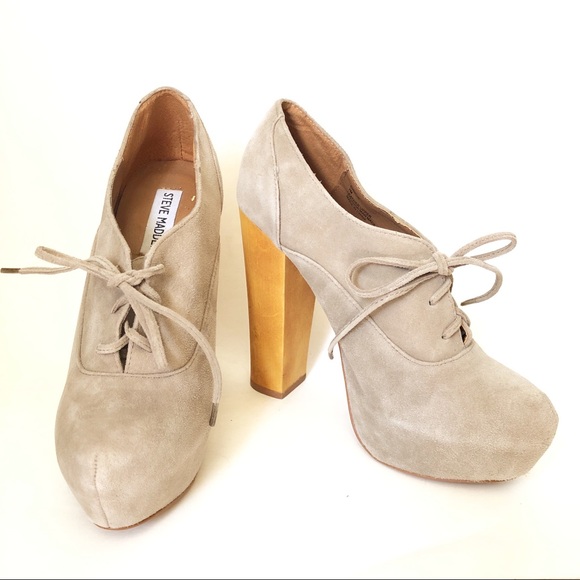 Steve Madden Shoes - STEVE MADDEN CIRKUS tan leather platform booties